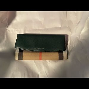 Burberry House Check Canvas and Leather Porter Continental Wallet